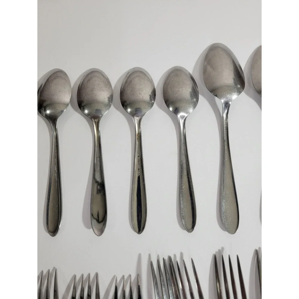 Marcrest Atomic Starburst Flatware 28 pieces Stainless Silver Incomplete